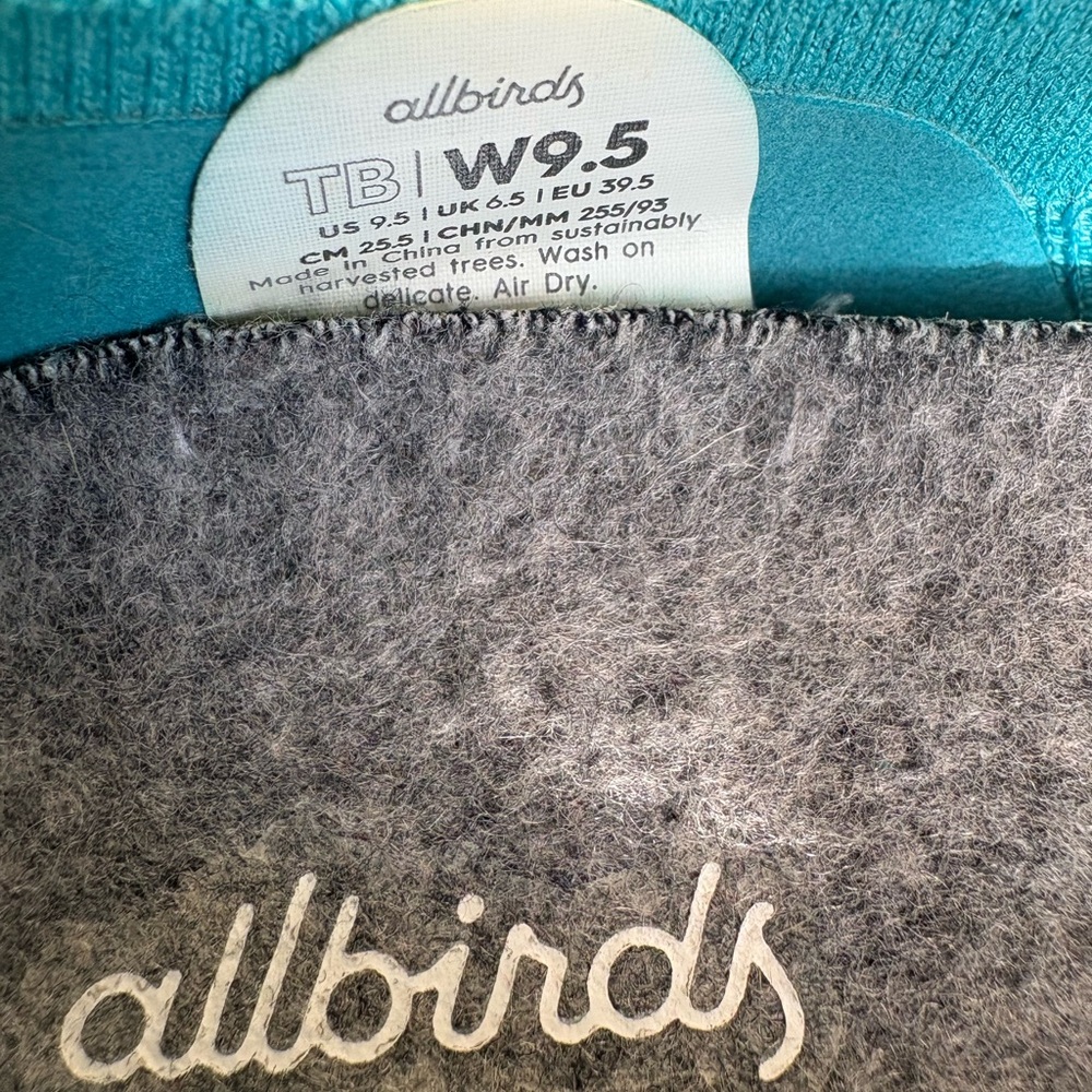 Allbirds Tree Breezers Teal Ballet Flats Size 9.5 - Picture 6 of 6